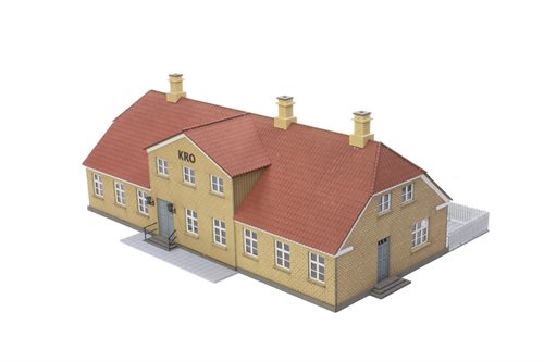 Hobbytrade 87382 Village Inn with Yellow Stones, Laser Cut, H0